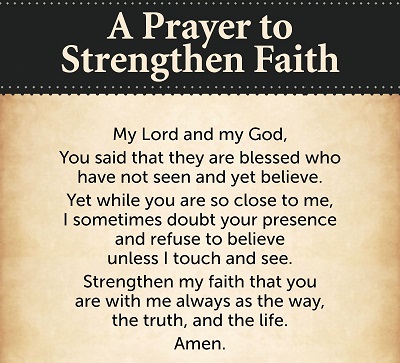 Prayer to remain strong in faith in the face of difficulties